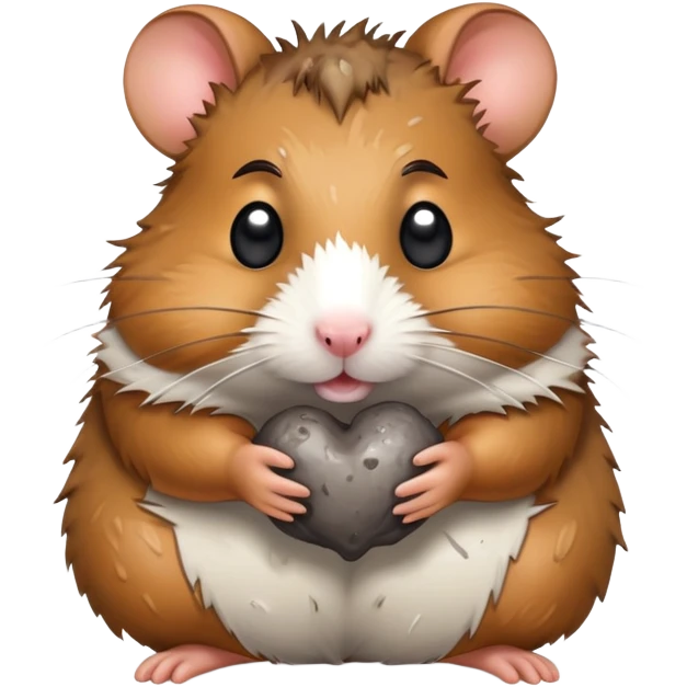 muddy hamster, messy fur, dirty emoji