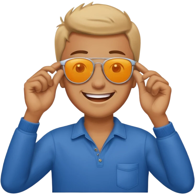 A guys taking of his sun glasses in a emoji like this 😎 emoji