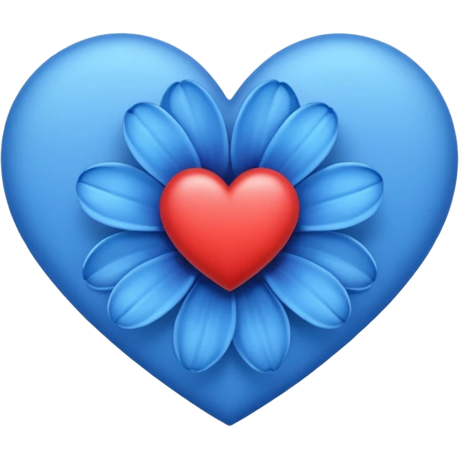 a blue flower heart emoji emoji