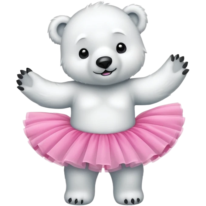 Polar bear with a  pink tutti  emoji