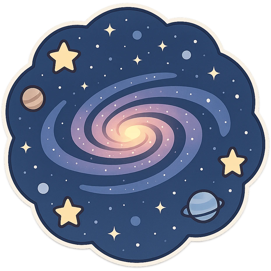 一个浩瀚的宇宙，宇宙的中心有一个星河 emoji