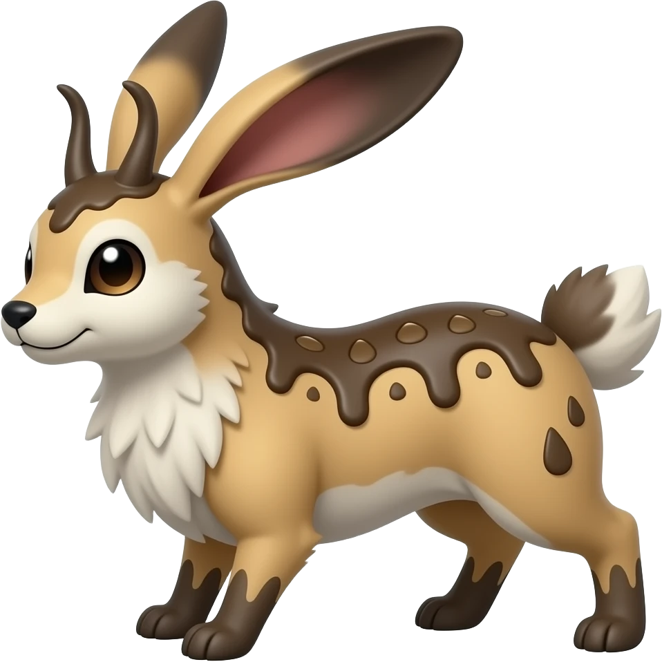 Trico-Buneary-Mudsdale-Jackalope-fusion-hybrid-animal-creature with long ears emoji