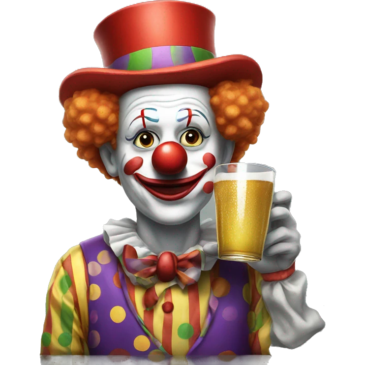 Clown drinking emoji