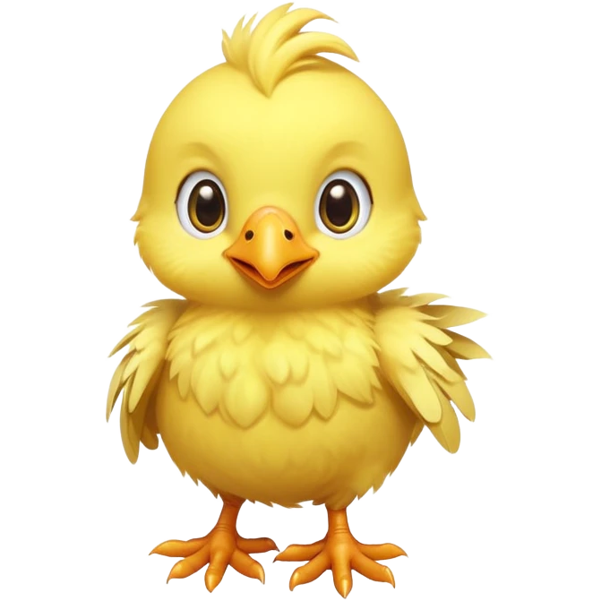 Baby chocobo from Final Fantasy, cute tiny yellow bird chick with fluffy feathers emoji
