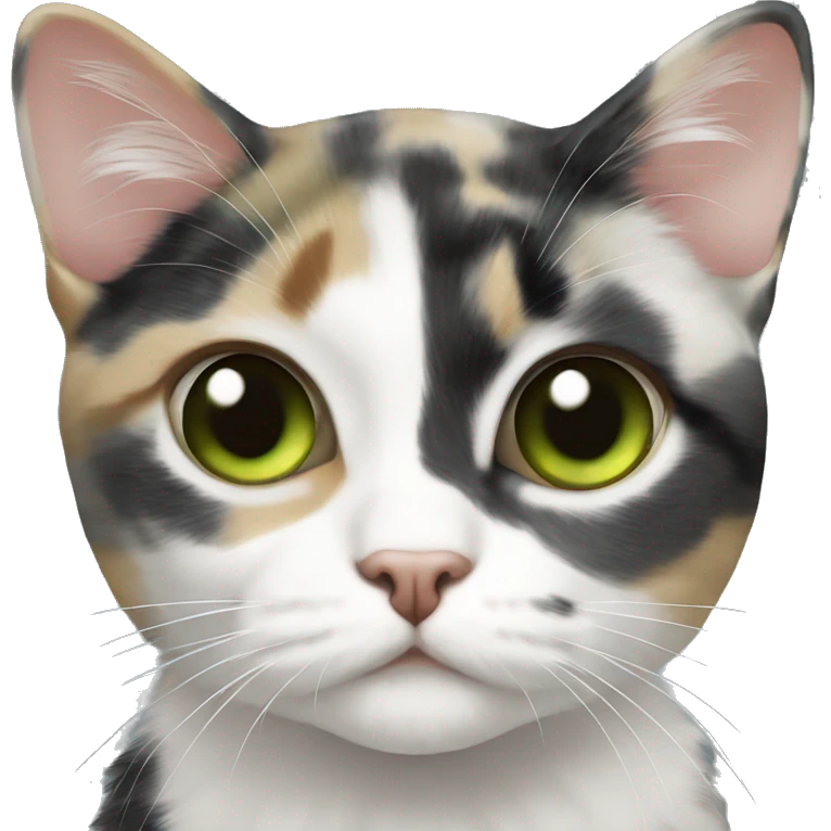 Dilute calico green eyes emoji
