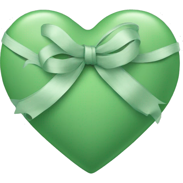sage green heart with ribbon  emoji