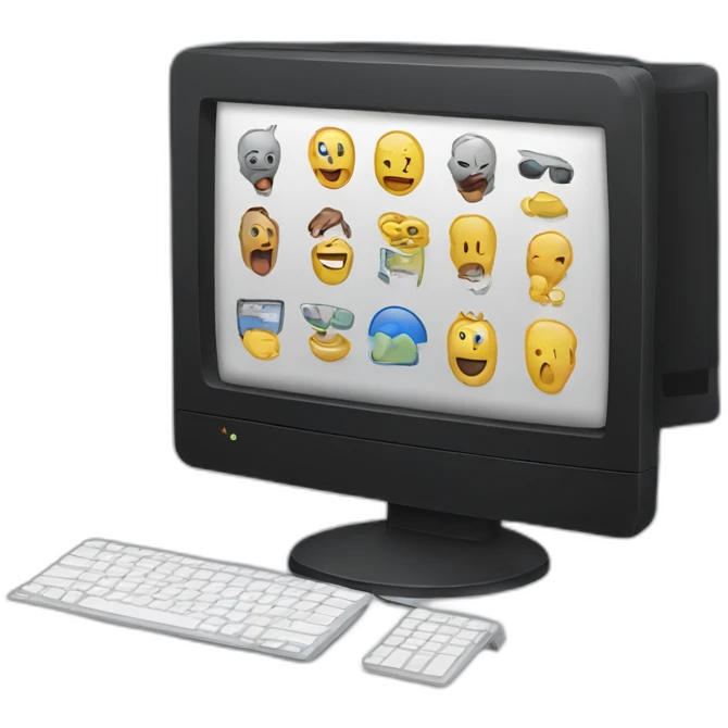 personal computer flat screen power on emoji