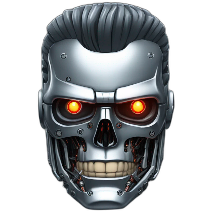 Terminator t-800 half human face emoji