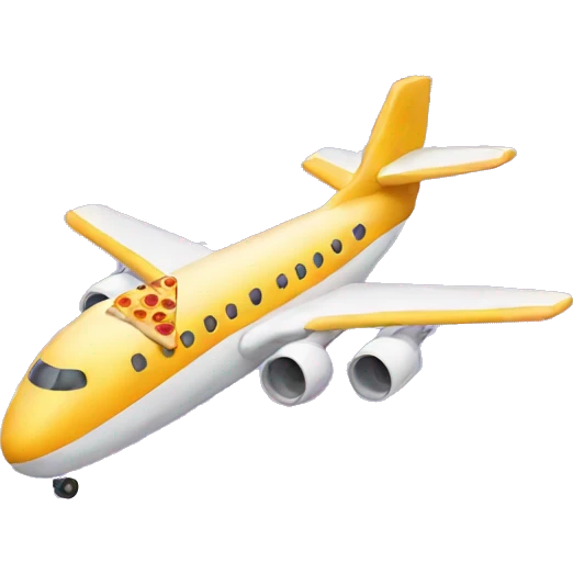 plane with a pizza design emoji