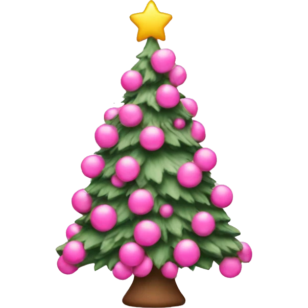 Pink Christmas tree emoji