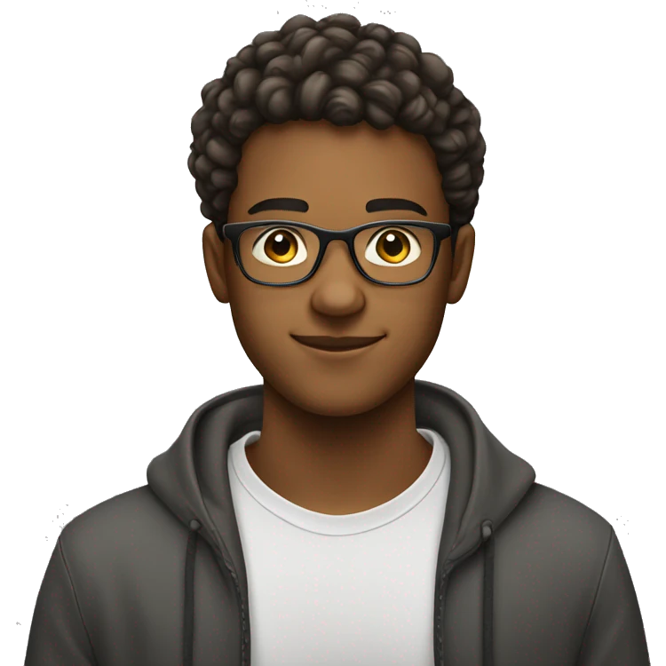 young man of about 20 years old, networker and trader with glasses emoji