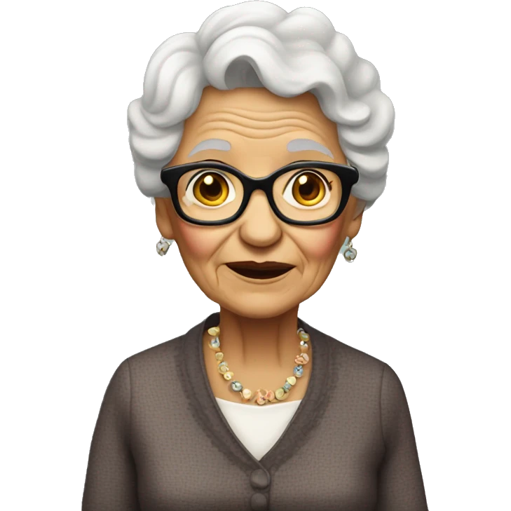 A little old grandma that is super hip emoji