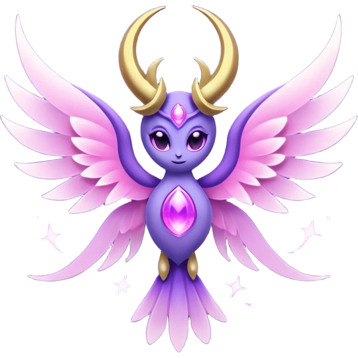 Pokemon legendary purple and pink lunala emoji