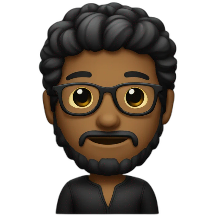 hombre con gafas negras de sol, piel clara y pelo oscuro con overol de trabajo emoji