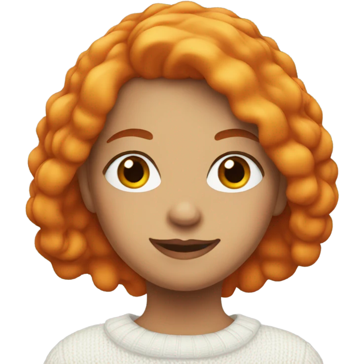 girl with half orange hair dressed in white sweather emoji