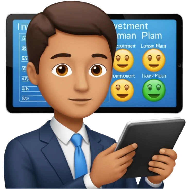 customized investment plan with man emoji