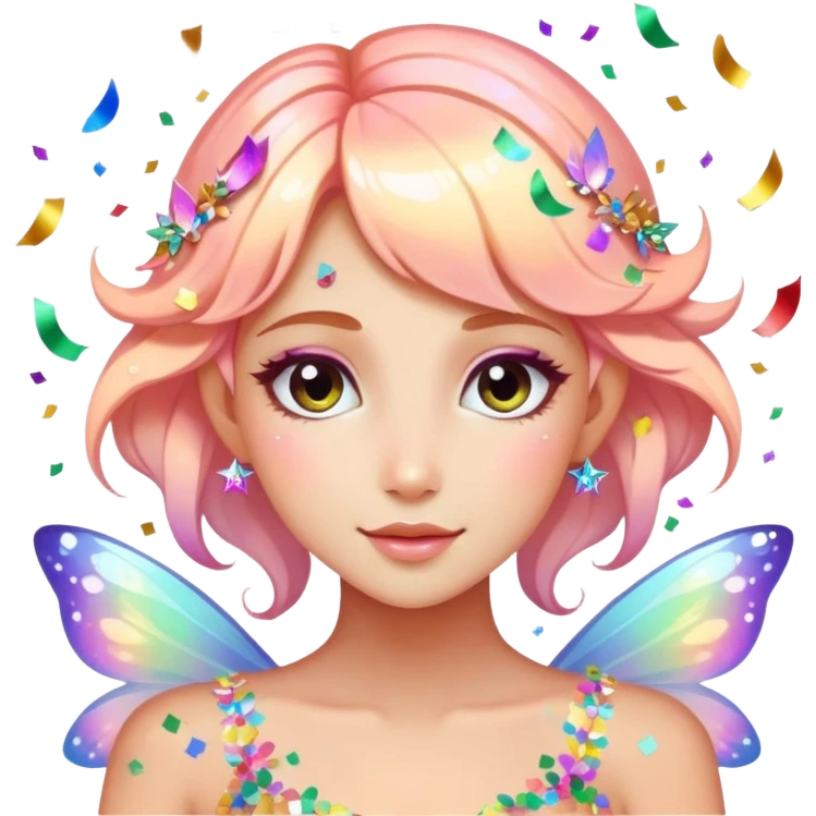 Beautiful Birthday Confetti fairy emoji