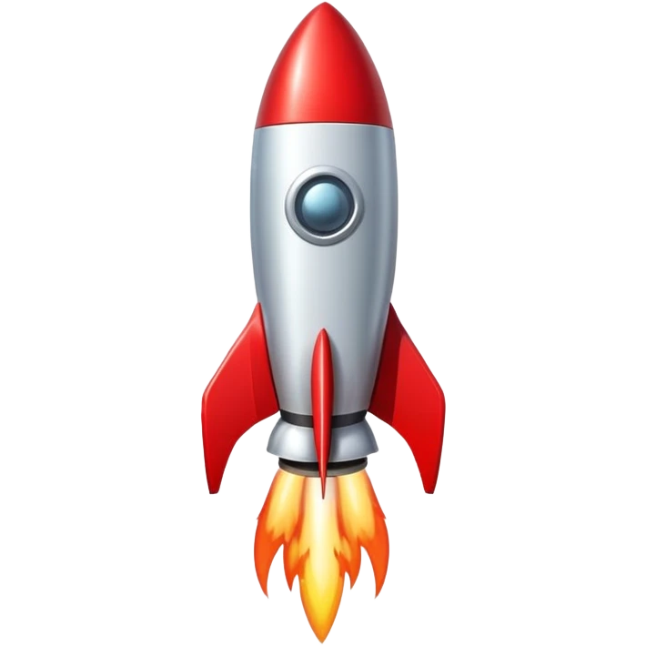 red rocket lifting off emoji