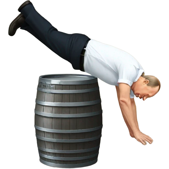 Vladimir Putin doing a keg stand  emoji
