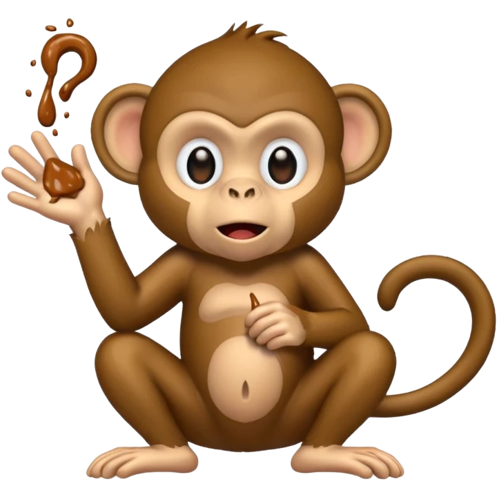 Monkey throwing poop emoji