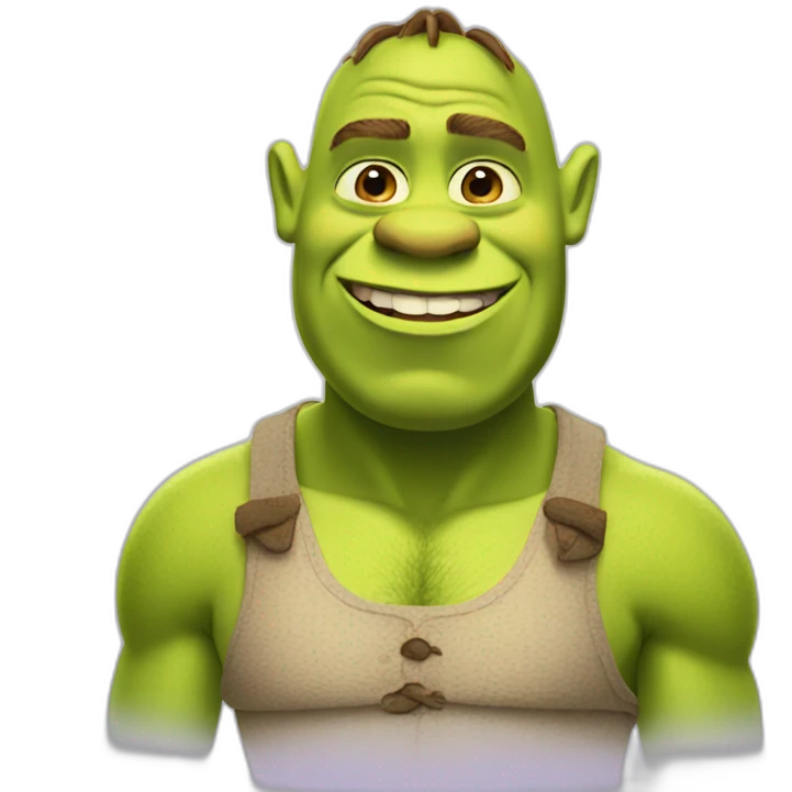 Shrek wearing a swimsuit emoji