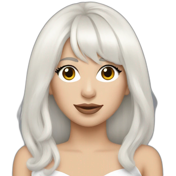 lady gaga singer white hair emoji