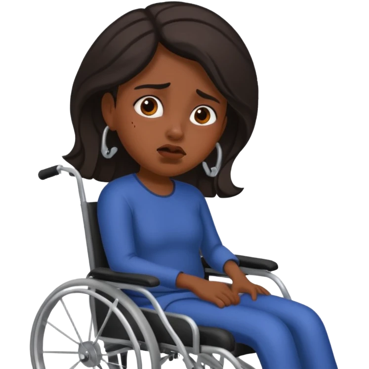 Mexican Girl in a wheel chair hurting emoji