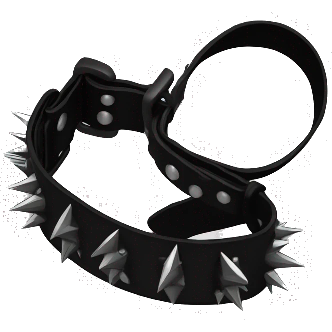 Black spiked dog collar top view emoji