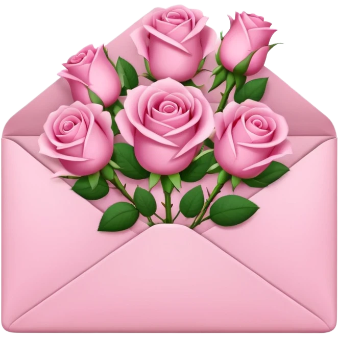 Envelope filled with pink roses  emoji