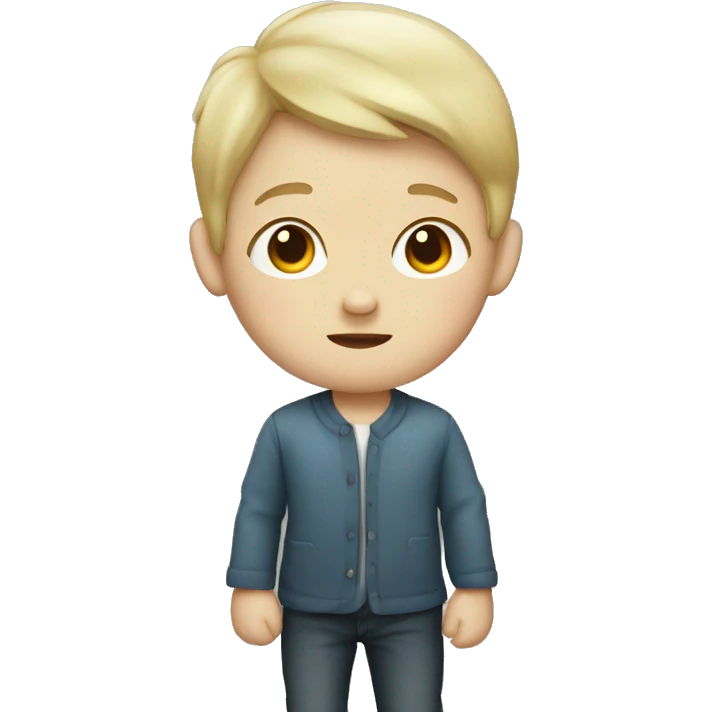 A cute boy with white skin and parted hair emoji