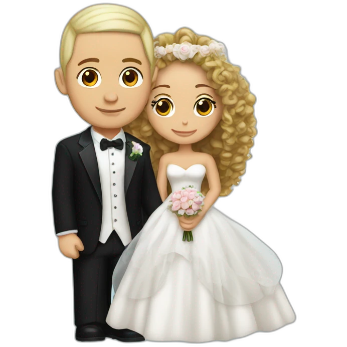 Eminem getting married with a girl with curly hair  emoji