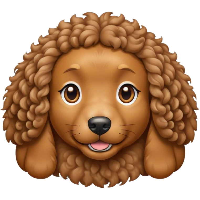 dog with curly brown hair  emoji