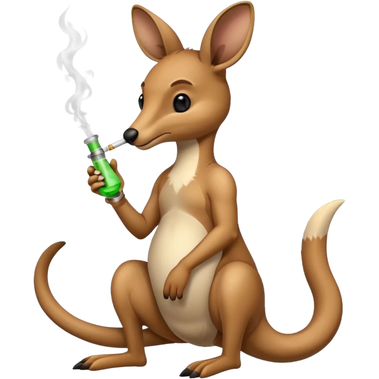 Kangaroo with a bong emoji