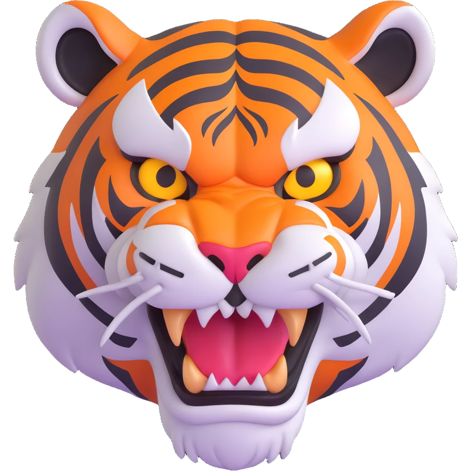 angry tiger face growling emoji