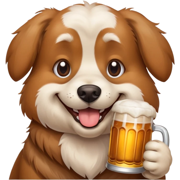 Собака пьяная с пивом emoji