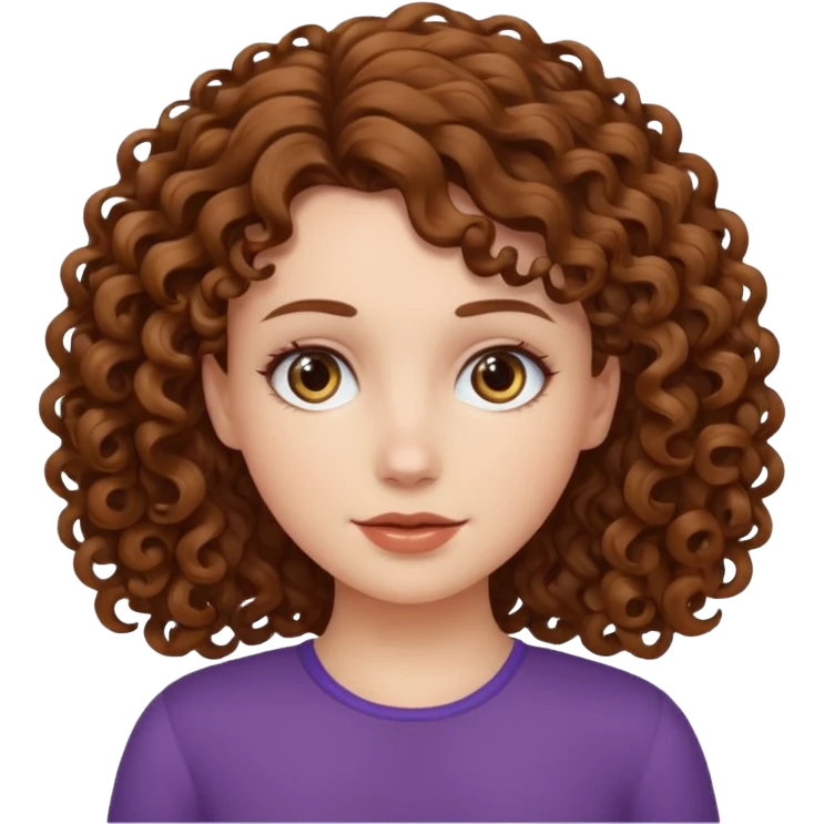 white girl with curly hair emoji