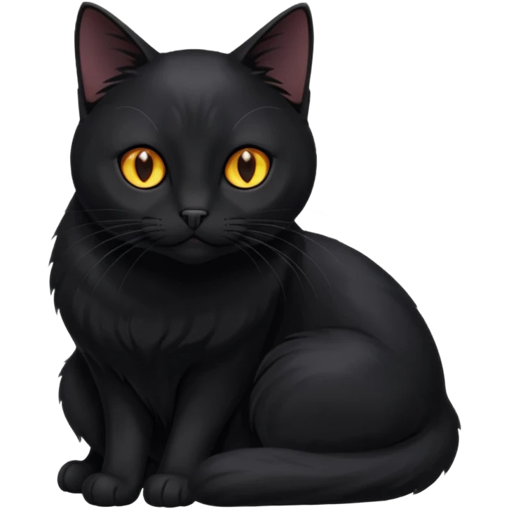 Solin wäre ein Kater mit nachtschwarzem, glänzendem Fell, kräftig gebaut und zugleich von seltener Eleganz. Sein Blick – tief und warm – scheint in die Seele zu führen, während seine Bewegung lautlos ist wie ein Schatten, der sich still an die Seite schmiegt.ihn nichts auf der Welt erschüttern. emoji