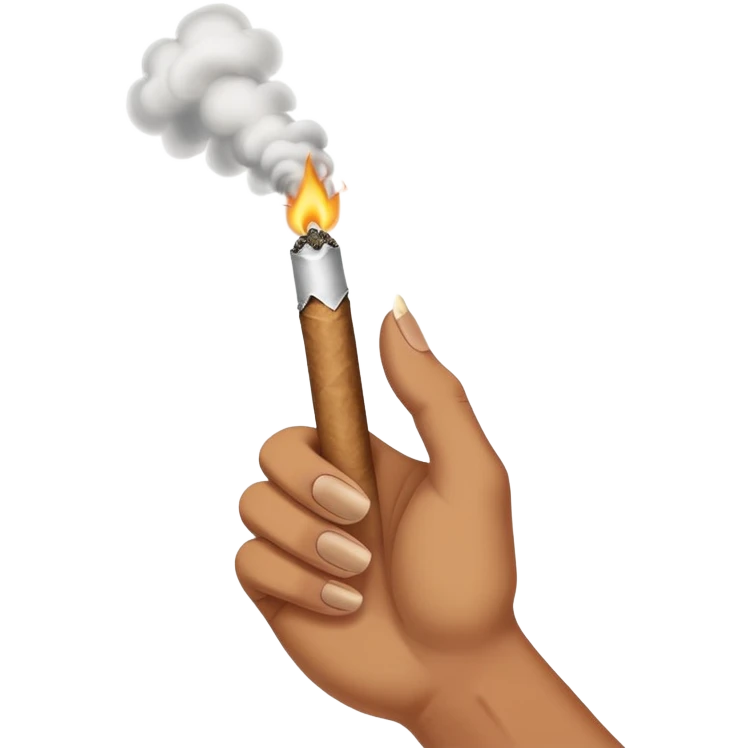 Hand emoji smoking joint emoji