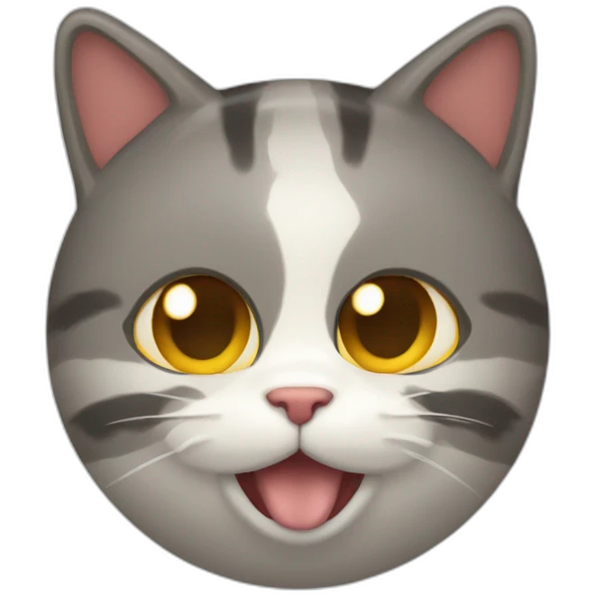Gato jugando con una pelota emoji