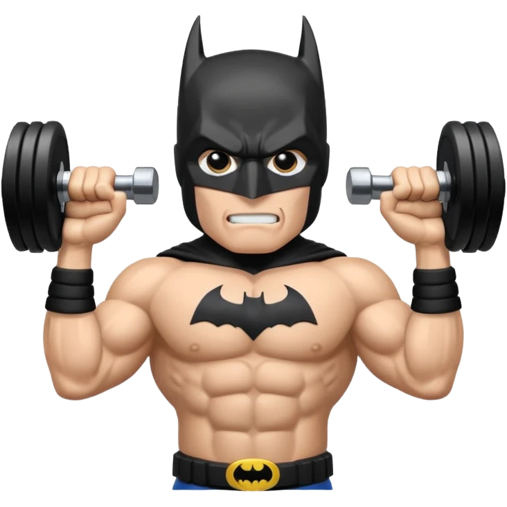 Batman lift dumbbell emoji
