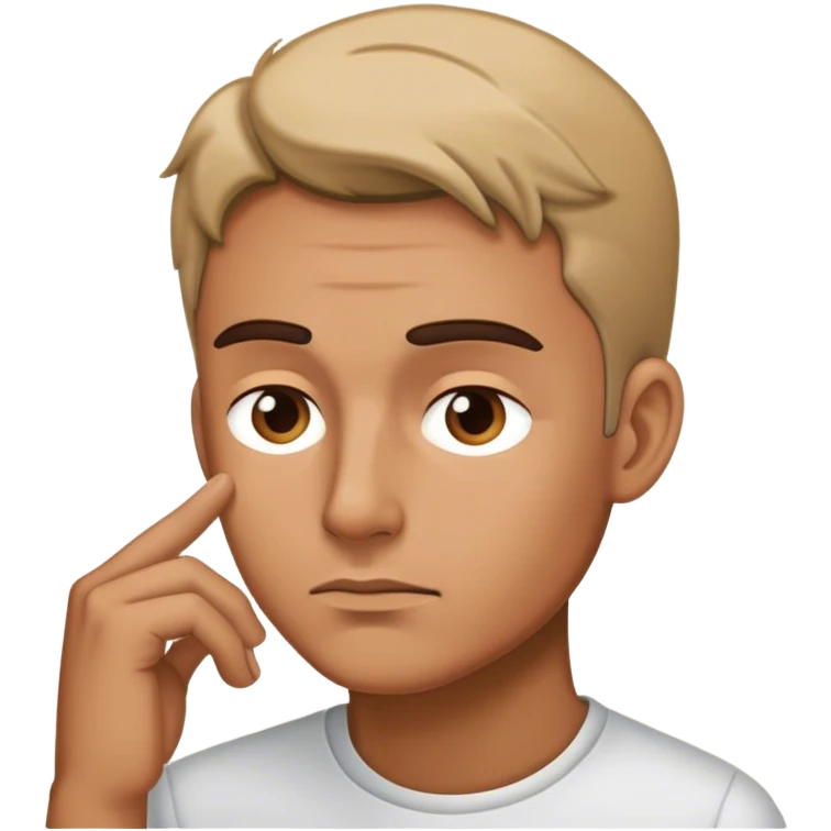 a man is thinking about something important emoji