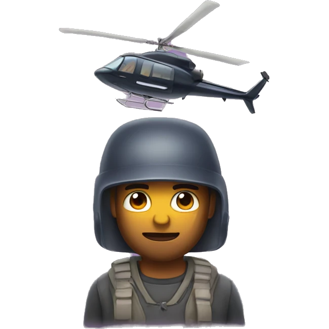 Man with bat and helicopter shot emoji
