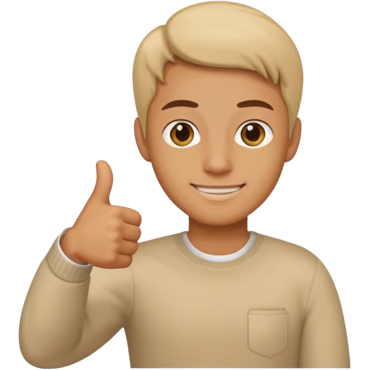 thumbs up closeup light beige sleeve emoji
