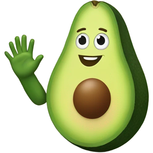 avocado waving hand emoji