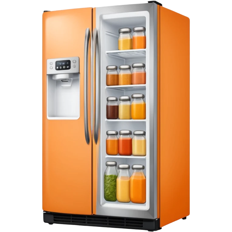 Hi refrigerator ! 
light orange color 
size: 512*512 
inside: full of ingridents emoji