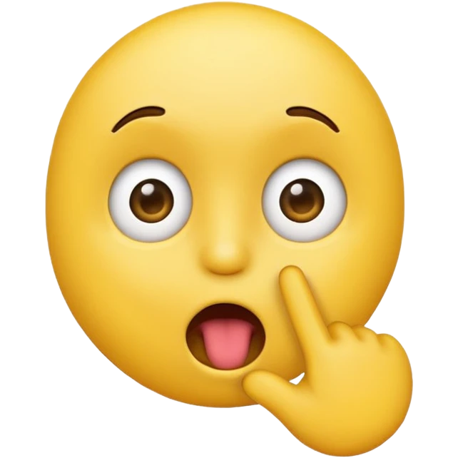 A surprised simple emoji 😯 sucking a finger 👆 emoji