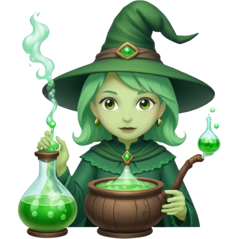 green witch cooking potion emoji