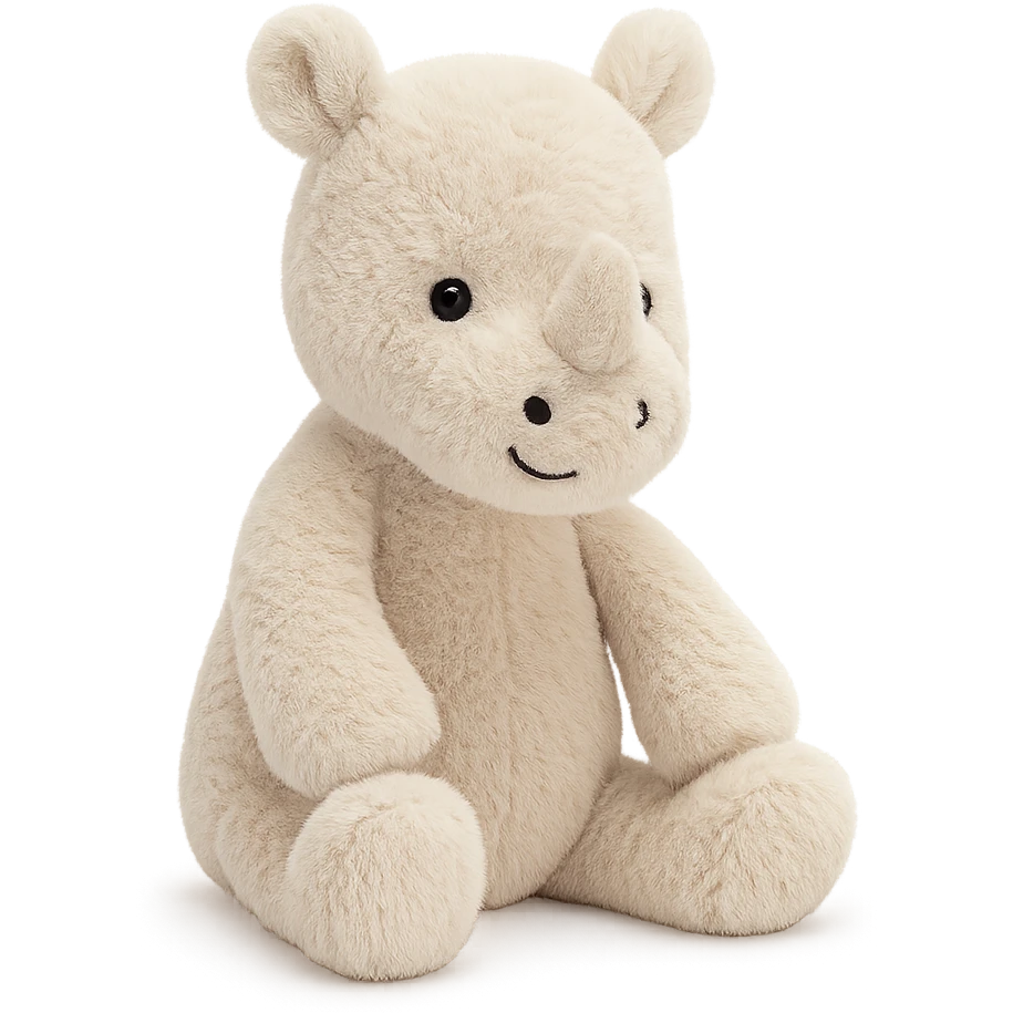 jellycat stuffed plush baby white rhinoceros emoji