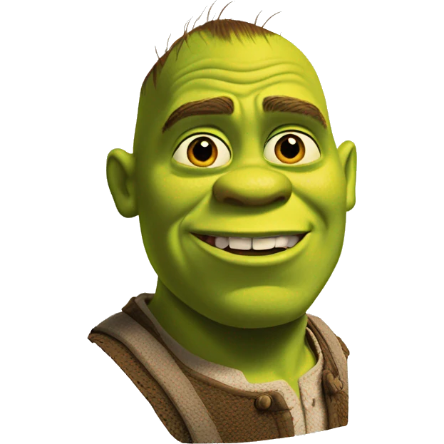shrek rise his hand, eyes close emoji