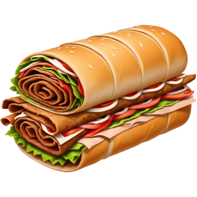 sliced doner roll emoji